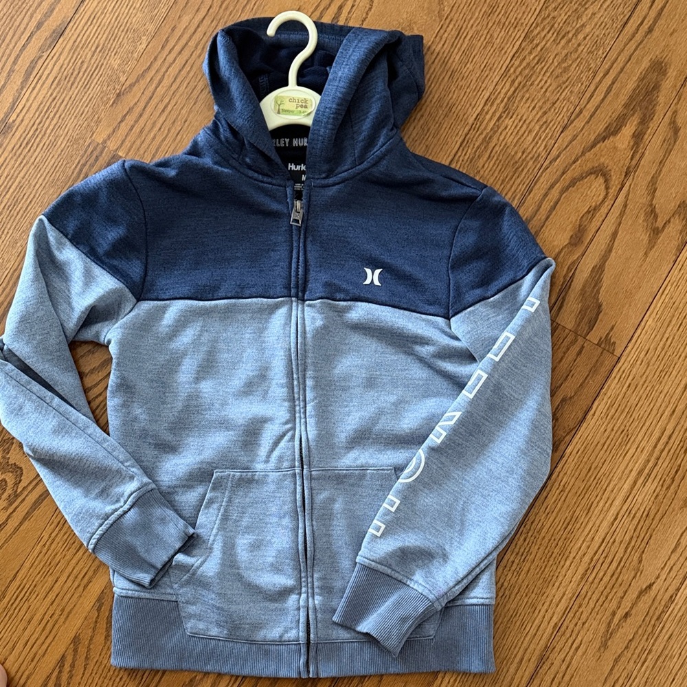Hurley Boys Dark Blue and Light Blue DriFit Zip-Up Hoodie